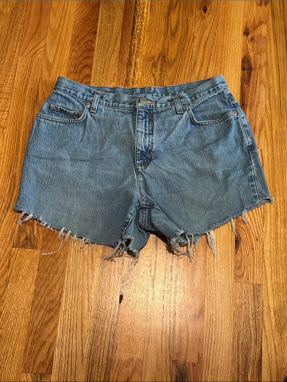 Vintage Lands End size 10 Classic Blue Denim Cutoff Shorts